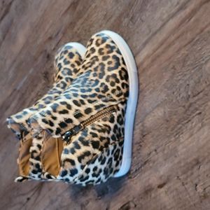 Leapord Print Wedge Booties
